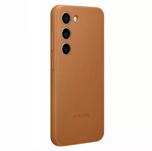 Samsung Leather Case S916 Galaxy S23 Plus (2023) gyári barna hátlapvédő bőr tok (EF-VS916LAEGWW)