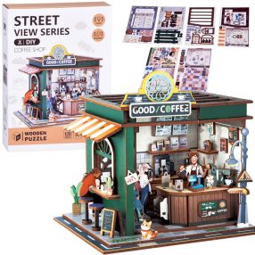   Fa 3D puzzle – Kávézó építőszett világítással, 120 elem (#ZA6012)