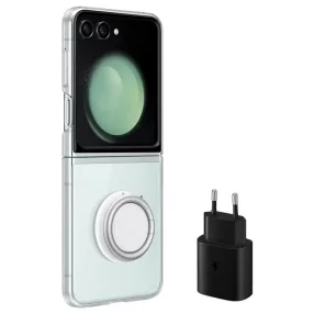   Samsung Starter Pack Galaxy Flip 5 gyári átlátszó hátlapvédő tok és 25W töltőfej (EF-XF73KKTEGWW)
