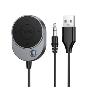   Hoco Bluetooth AUX vevőegység 3,5 mm-es jack kábellel E150 szürke