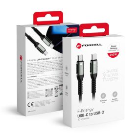   USB C - USB C kábel Forcell F-Energy QC4.0 PD 5A 240W Cafule 0,5 m C263 fekete