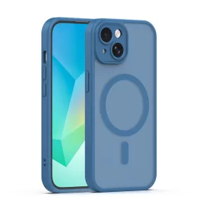   Mag Matt Apple iPhone 15 (6.1) MagSafe TPU/PC tok beépített mágneses gyűrűvel, sötétkék