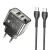 Hoco USB A + USB C QC3.0 PD 3A 20W-os fali telefontöltő + USB C - USB C kábel N34 átlátszó