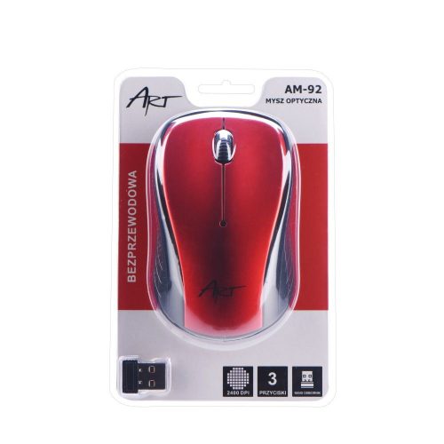 Art Optical AM-92 Vezeték nélküli egér USB csatlakozós piros