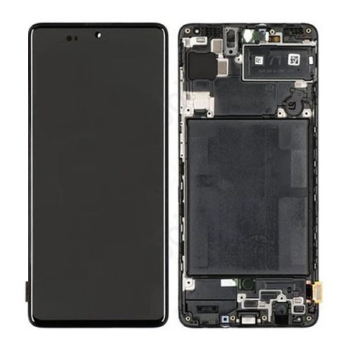 Samsung Galaxy A71 lcd Kijelző érintőpanellel és előlapi panellel fekete (GH82-22152A)