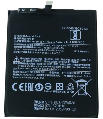 Xiaomi Redmi 6 akkumulátor BN37