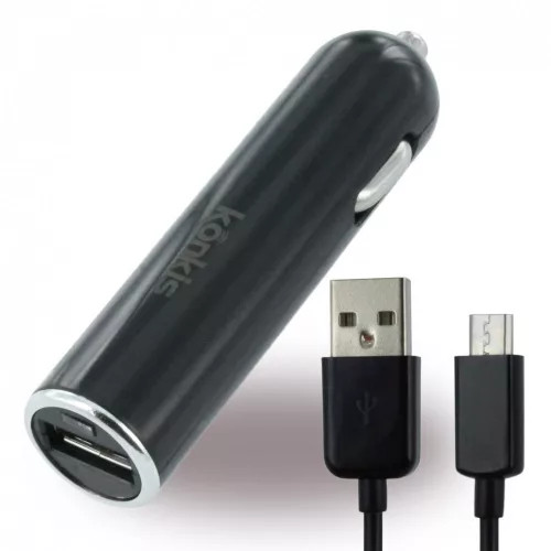 Konkis Autós töltő Micro USB kábellel 1A fekete