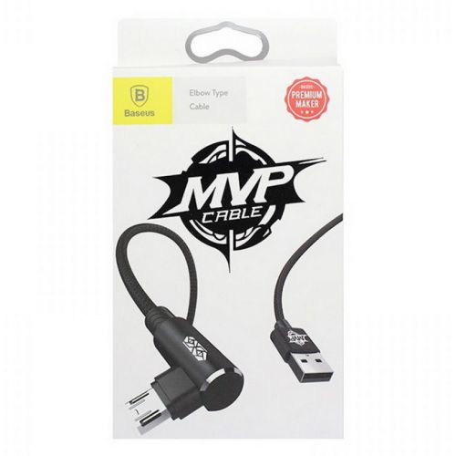 Baseus MVP Micro USB Adat- és töltőkábel 90 fokban hajlított CAMMVP-B01 1,5A 2 méter fekete