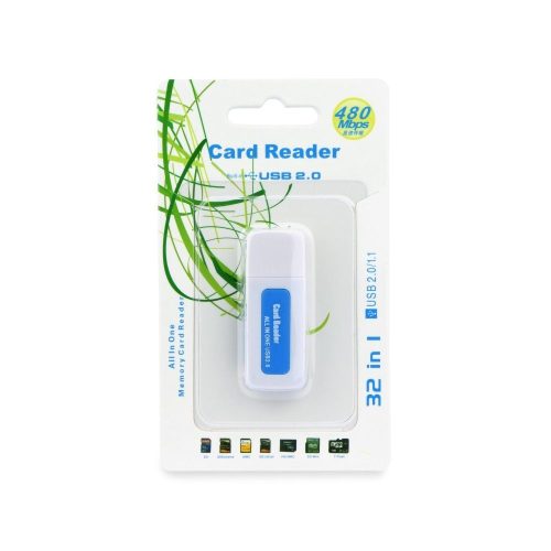 Titanium USB Memóriakártya olvasó SDHC / SD / MMC / RS-MMC / Mini-SD (adapter) / Micro SD (adapter) / TF (adapter) / XD / MS / MS DUO / MS Pro DUO 2.0 kék