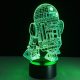 3D LED Csillagok háborúja R2D2 hologramos éjszakai lámpa távirányítóval