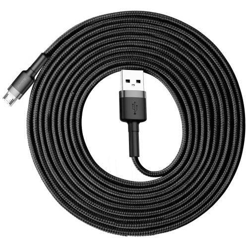 Baseus Cafule Micro USB Adat- és töltőkábel CAMKLF-B91 3 méter 2,4A szürke fekete