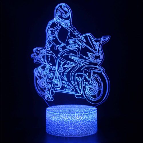 3D LED motoros hologramos éjszakai lámpa távirányítóval